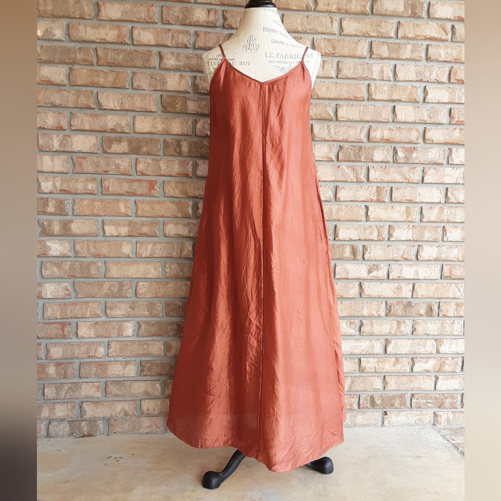 Peruvian Connection Margot 100% Silk Midi Dress. - Picture 3 of 13